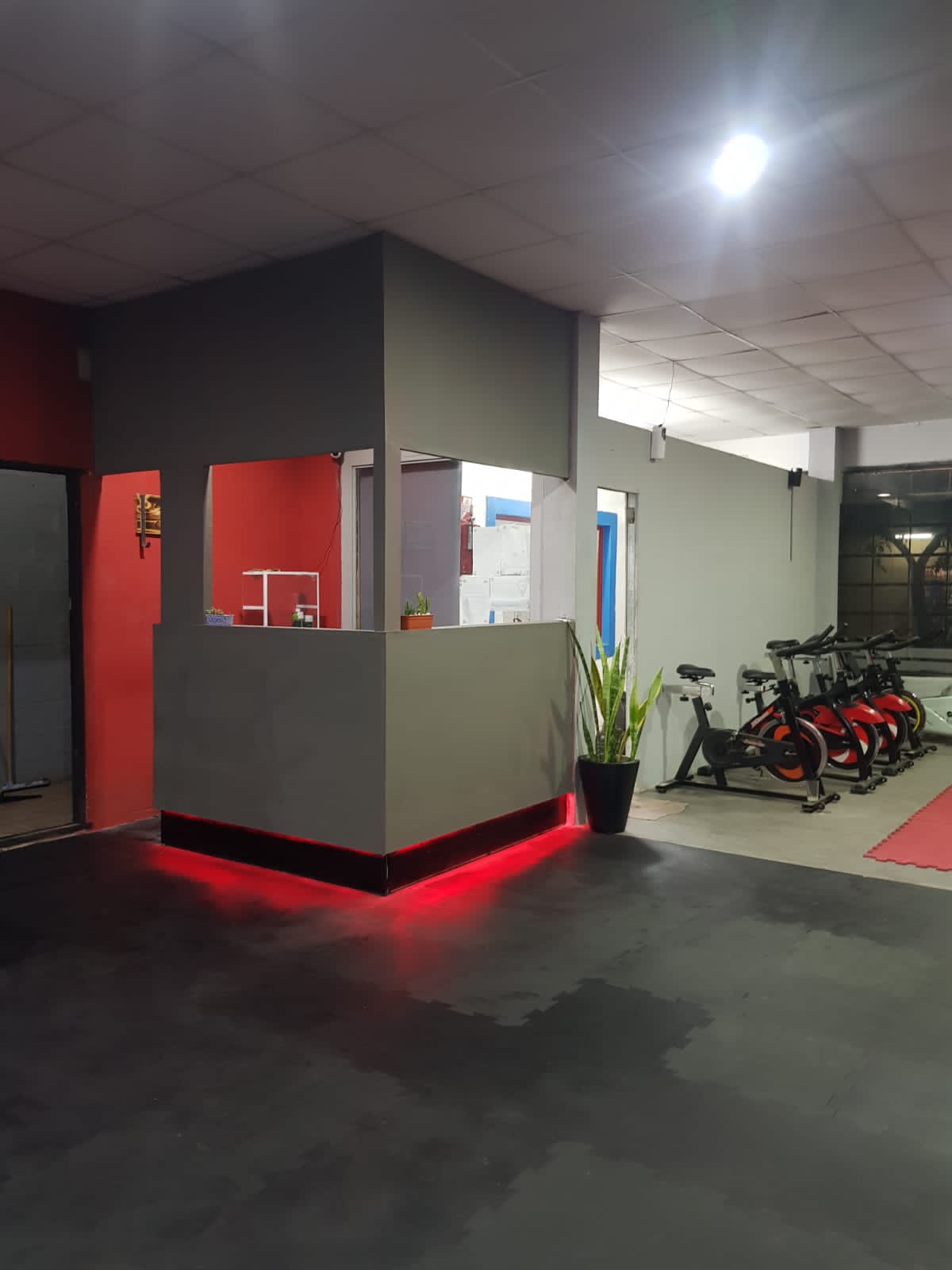 Recepción y bicicletas de spinning